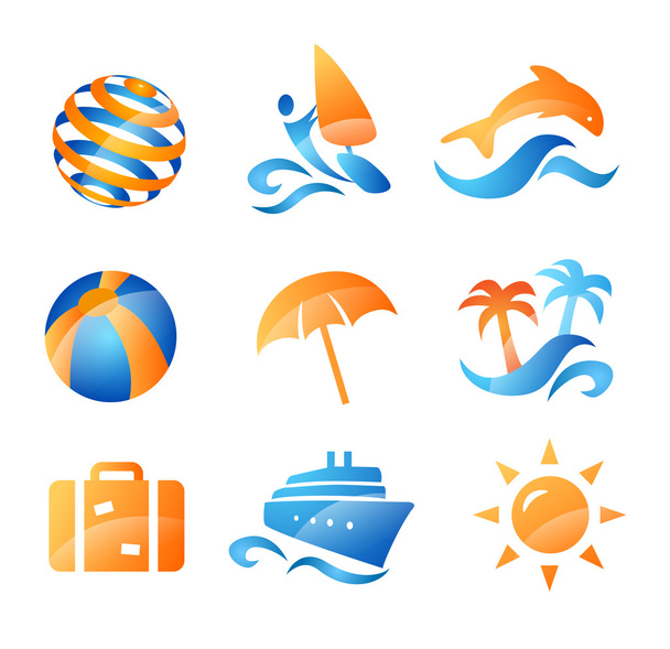 icônes voyage en mer
 - Vecteur, image