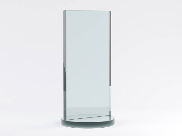 Glass stand for booklets on white background. Mockup. 3D - Fotó, kép