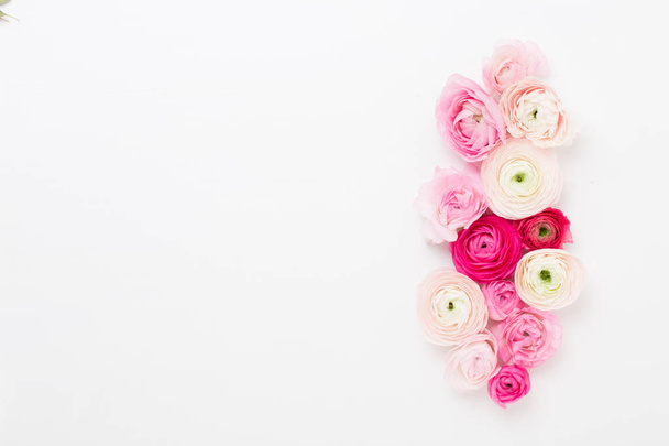 Krásné barevné Pryskyřník květy na bílém pozadí. SPRI - Fotografie, Obrázek