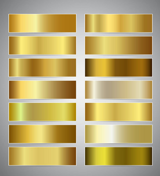 Set of gold gradient banners templates or website headers. Vector exclusive mesh Design - Wektor, obraz