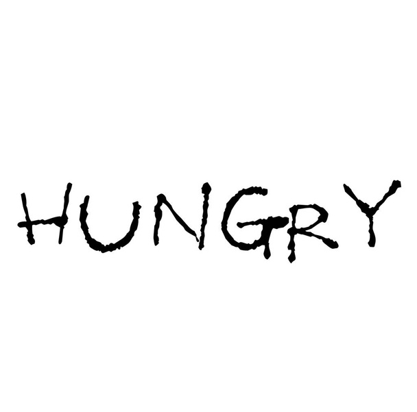 hungry stamp on white - Vector, imagen