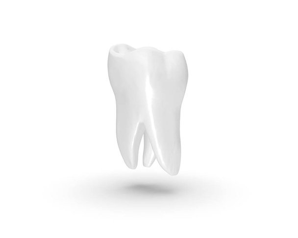 Tooth isolated on white Background 3D Rendering - Foto, Imagen