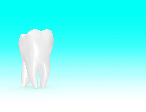 Зуб на синьому тлі 3D рендерингу
 - Фото, зображення