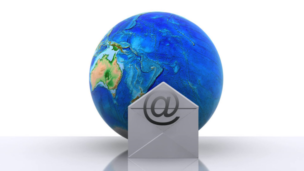 World with e-mail icon - Footage, Video