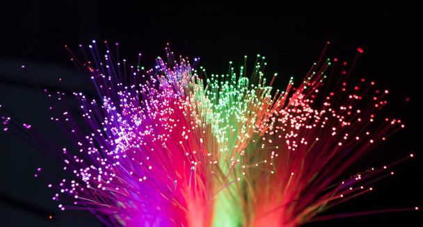 fiber optic showing data or internet communication concept - Foto, Imagen
