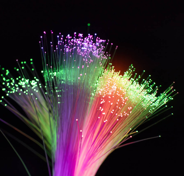 fiber optic showing data or internet communication concept - Photo, Image