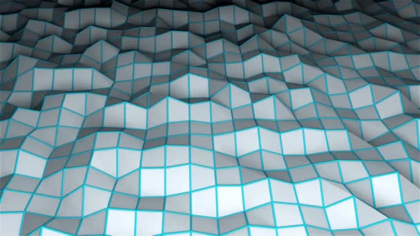 Nízké polygonální povrch, moderní abstraktní pozadí computeru, 3d vykreslení - Záběry, video
