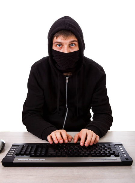 Hacker with a Keyboard - Fotoğraf, Görsel