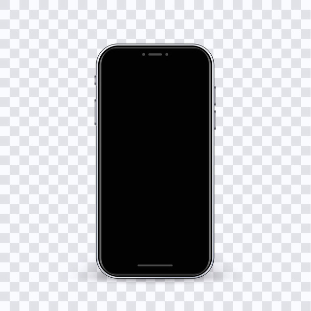 Vektori valkoinen tasainen realistinen älypuhelin malliin eristetty trans
 - Vektori, kuva