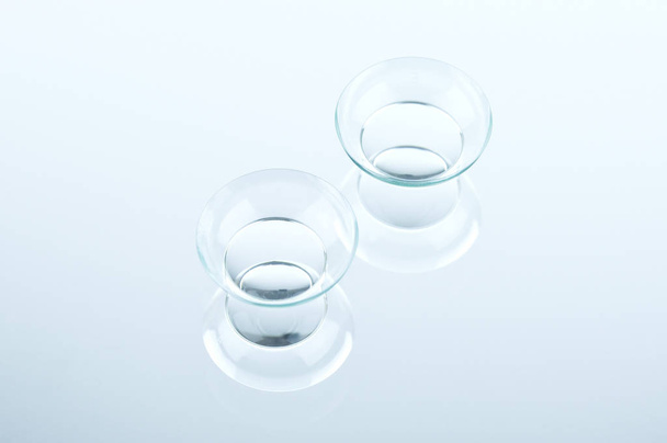 Contact lenses on grey background.  - Foto, immagini