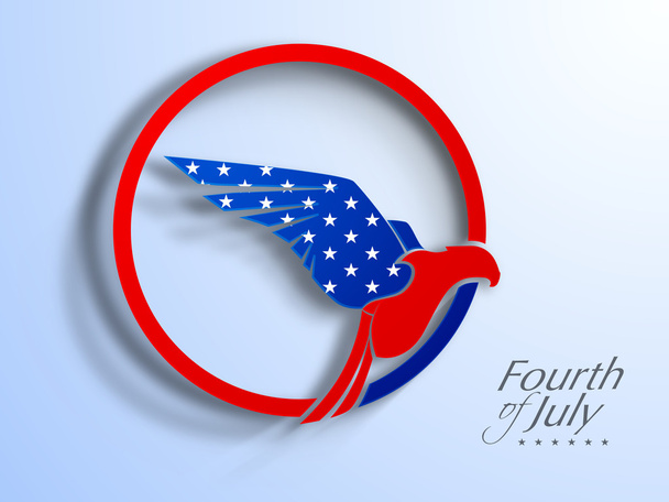Concepto del Día de la Independencia Americana con águila calva en colores de bandera
 - Vector, Imagen