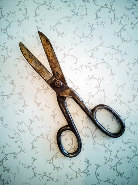 Vintage scissors on wooden background  - Photo, Image