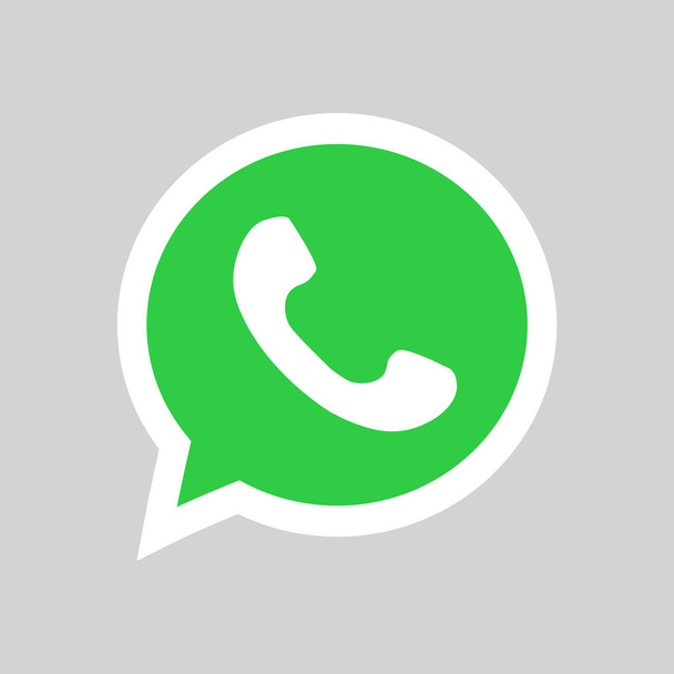 Telefone de botão com sombra. Whatsapp logotipo, símbolo, aplicativo, web, ui. Ilustração vetorial
 - Vetor, Imagem
