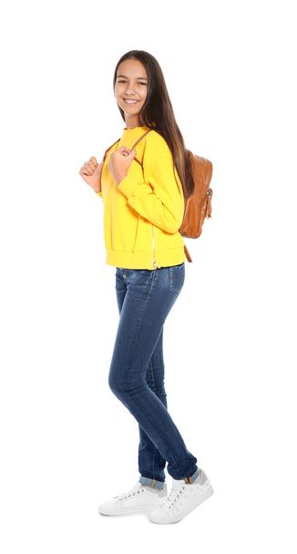 Teenager girl in casual clothes on white background - Foto, afbeelding