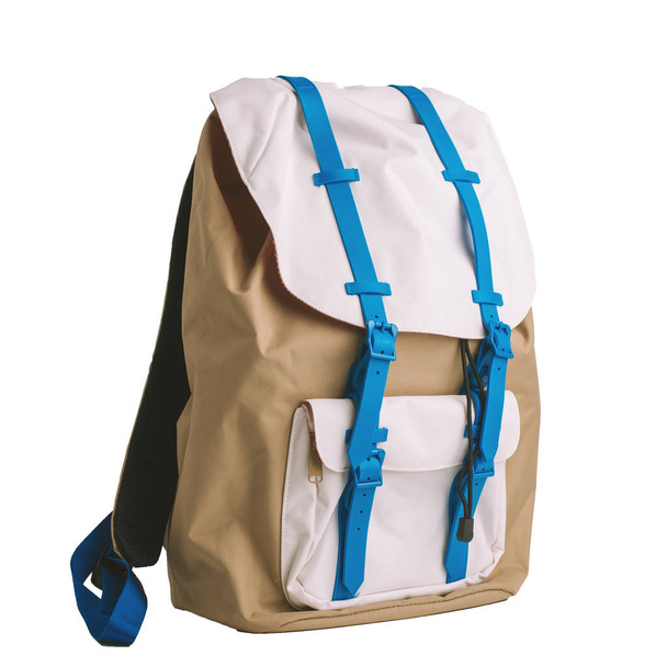 Photo of the front view of ligh brown backpack - Photo, Image