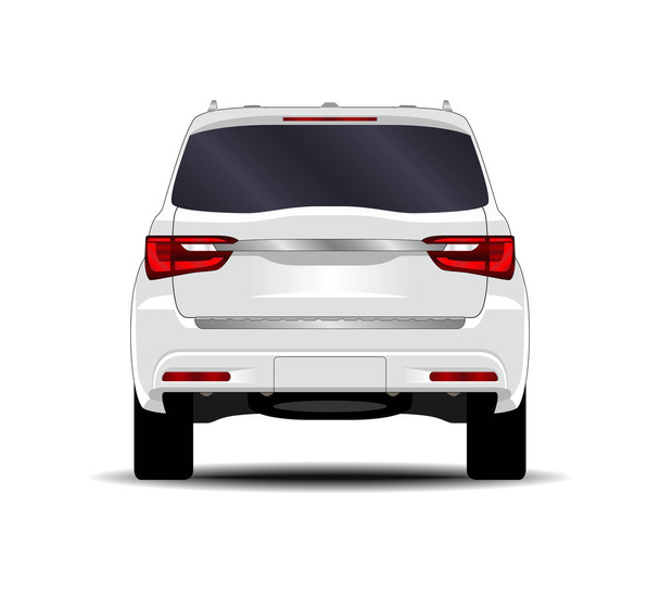 realistic SUV car. back view. - Vector, Image