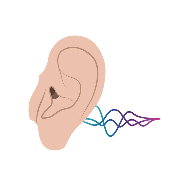 ucho se zvukovou vlnou avatarem - Vektor, obrázek