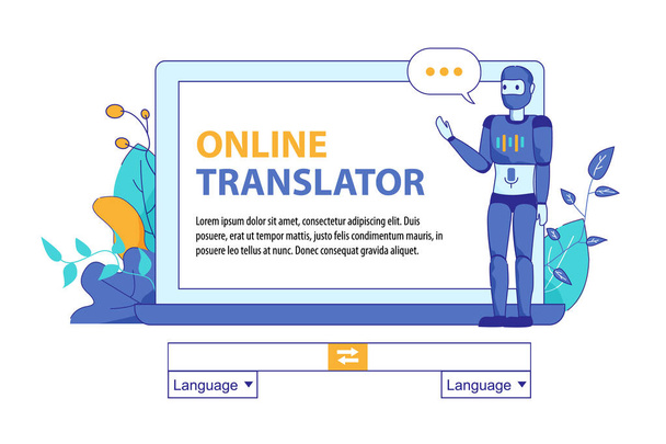 Бот Штучний інтелект для онлайн перекладу
 - Вектор, зображення
