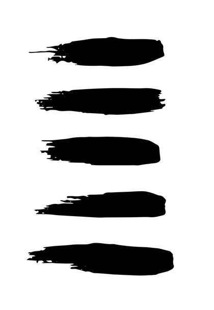 Набор мазков кисти гранжа. набор векторных мазков для оформления декора и логотипа
 - Вектор,изображение
