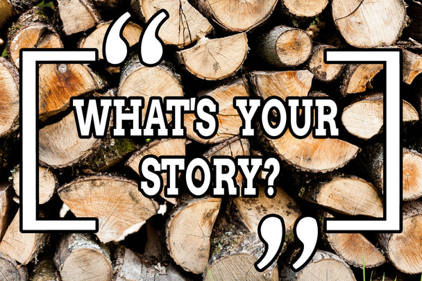 Χειρόγραφο κείμενο γράφοντας τι S σας Storyquestion. Έννοια έννοια ζητώντας από κάποιον να μου πει για τον εαυτό του ξύλινο υπόβαθρο εκλεκτής ποιότητας ξύλο άγριο μήνυμα ιδέες προθέσεις σκέψεις. - Φωτογραφία, εικόνα