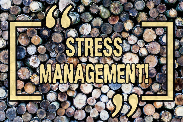 Word writing text Stress Management. Business concept for Meditation Therapy Relaxation Positivity Healthcare Wooden background vintage wood wild message ideas intentions thoughts. - Photo, Image