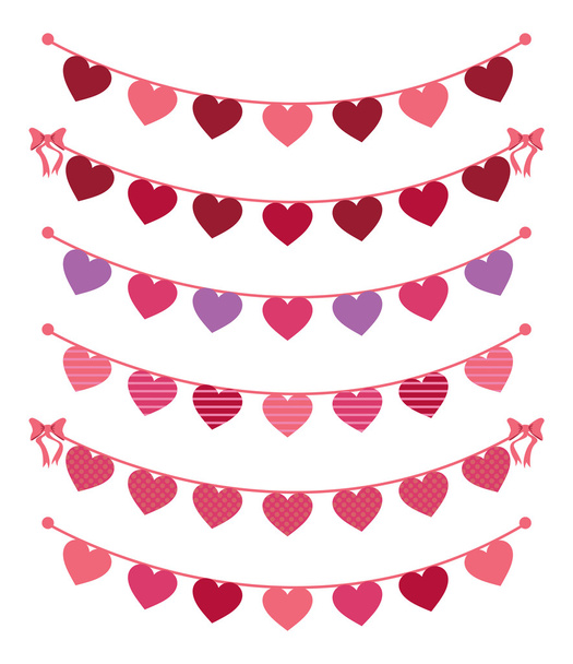Valentine's Day Bunting - Vector, Image
