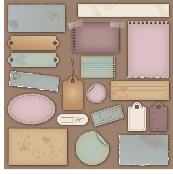 Collection of Vector Vintage Paper Design Elements - Vector, Image