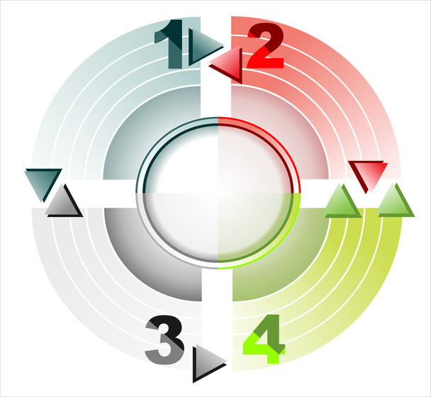 Continual circle arrow multicolor - Vector, Imagen