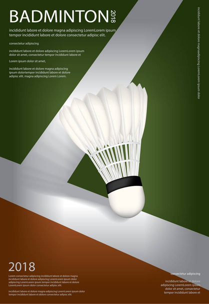Badminton Championship plakátový vektor ilustrace - Vektor, obrázek