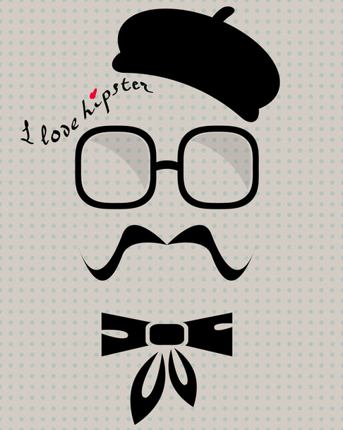 hipster in beret - Vector, Image