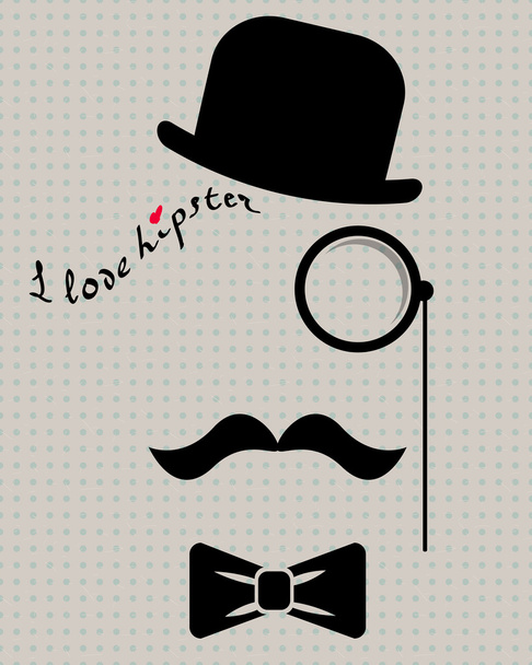 hipster in bowler hat - Vector, Image