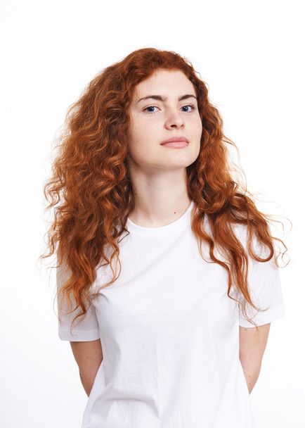 Portrait of the red-haired girl - Foto, Imagem
