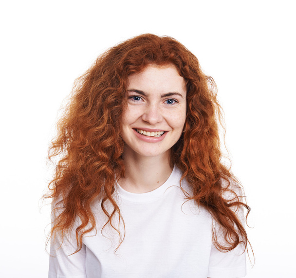 Portrait of the red-haired girl - Φωτογραφία, εικόνα