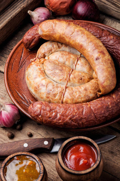 Smoked meats and sausages - Photo, Image