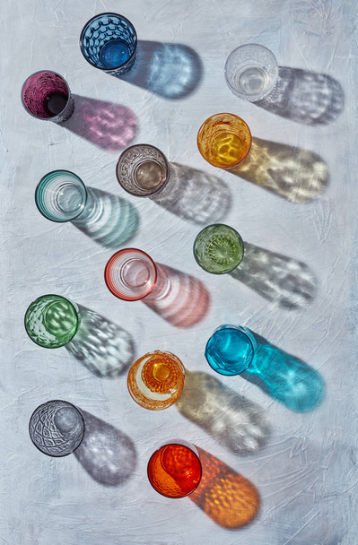 Drinking glasses from above - Photo, Image