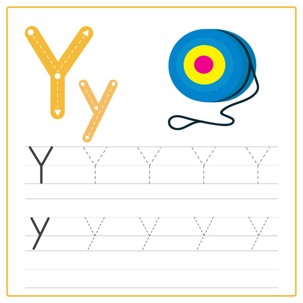 Cartão de escrita alfabeto - Y
 - Vetor, Imagem
