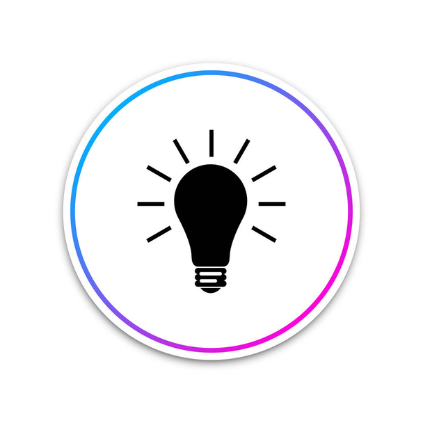 Light bulb icon isolated on white background. Circle white button. Vector Illustration - Vector, Image