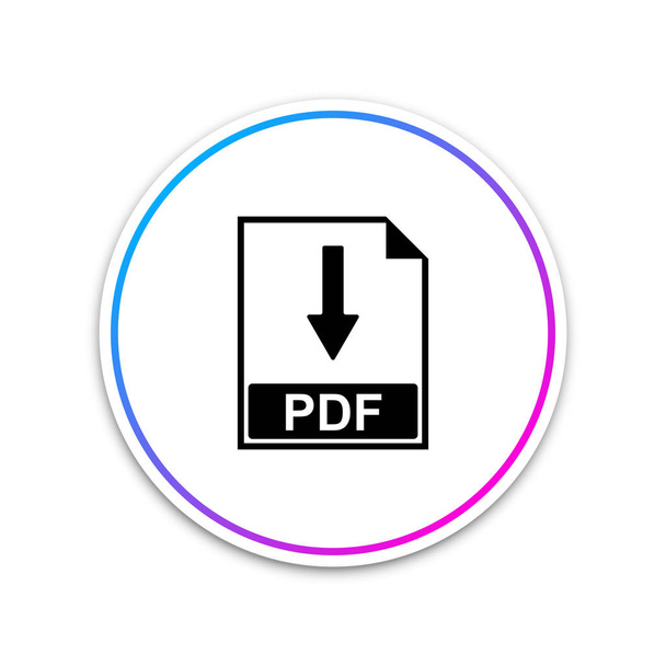 PDF okmány fájlikonra elszigetelt fehér background. Letöltés Pdf gomb jel. Fehér kör gombot. Vektoros illusztráció - Vektor, kép