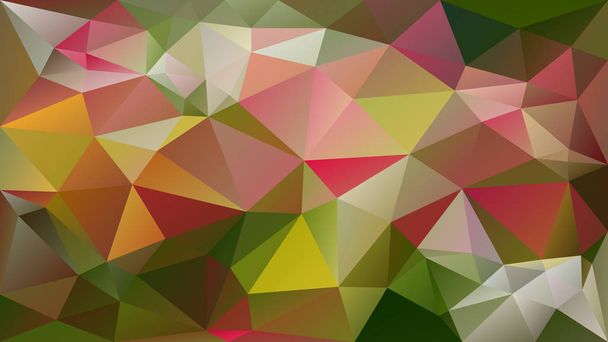 vector abstract irregular polygon background - triangle low poly pattern - green brown khaki pink red yellow color  - Vector, Image