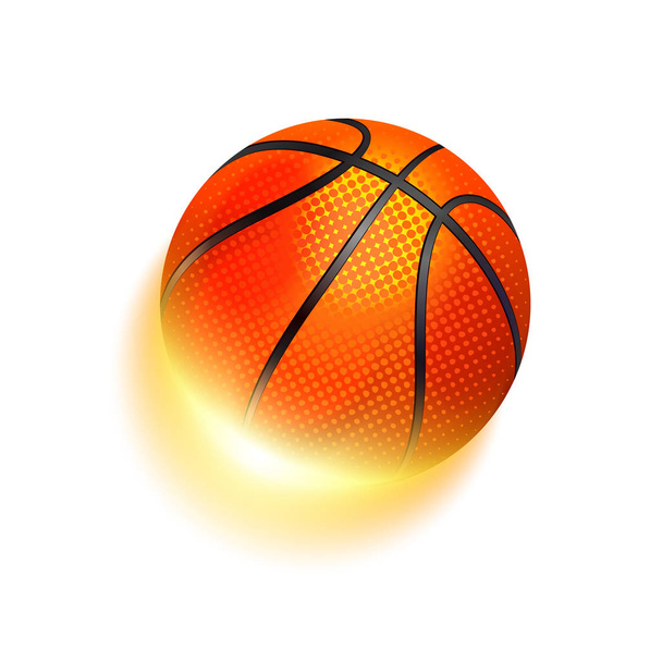 Basketball sport ball in fire - Вектор,изображение