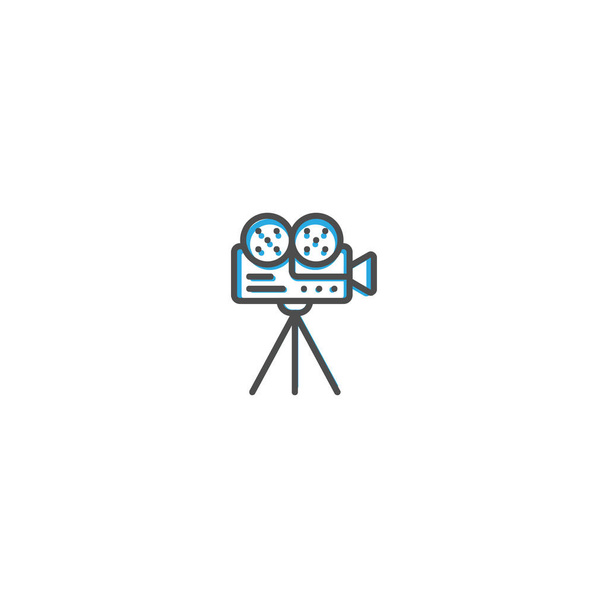 Videó kamera ikon tervezés. Fotó és videó ikon vonal vektor illusztráció - Vektor, kép