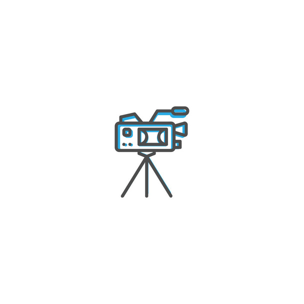 Diseño de icono de cámara de vídeo. Icono de fotografía y vídeo línea vector ilustración
 - Vector, imagen