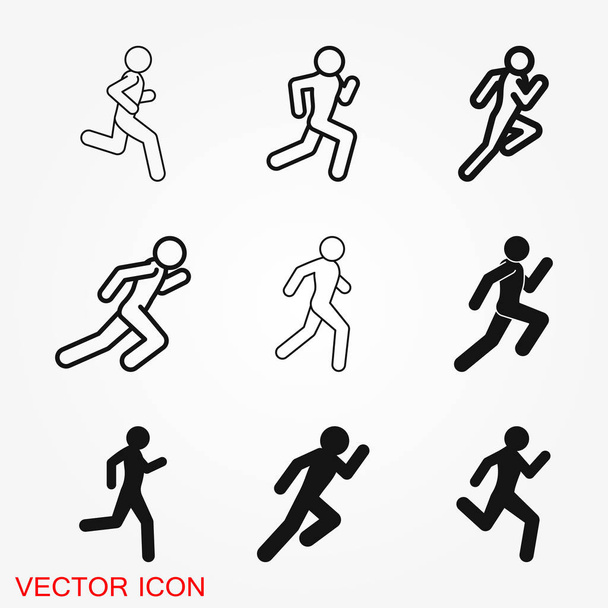 Laufendes Symbol Vektorzeichensymbol für Design - Vektor, Bild