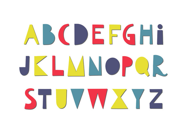 Vector fun papercut colorful uppercase alphabet - Vector, Imagen