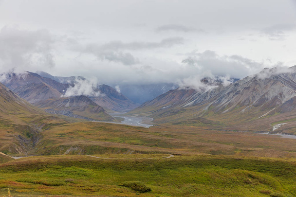 a scenic landscape in Denali National Park Alaska in autumn - Valokuva, kuva