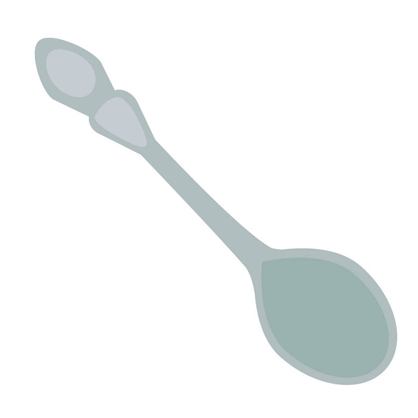 tea spoon silver retro flat simple illustration - Вектор, зображення