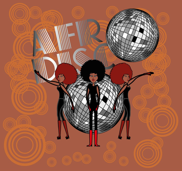 afro disco dívky vektorové umění - Vektor, obrázek
