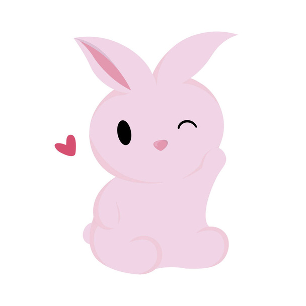 Vector illustration for kids cute bunny. Pink bunny . - Vector, afbeelding