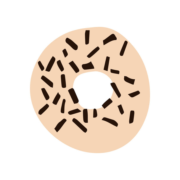 eenvoudige donut illustratie. Donut geïsoleerd op witte achtergrond - Vector, afbeelding