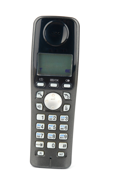Black telephone isolated on a white - Foto, Imagem